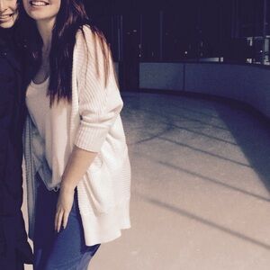 Vintage American Eagle White Knit Cardigan, 3/4 Sleeves